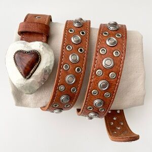 Vintage Chico’s Leather Western Studded Belt